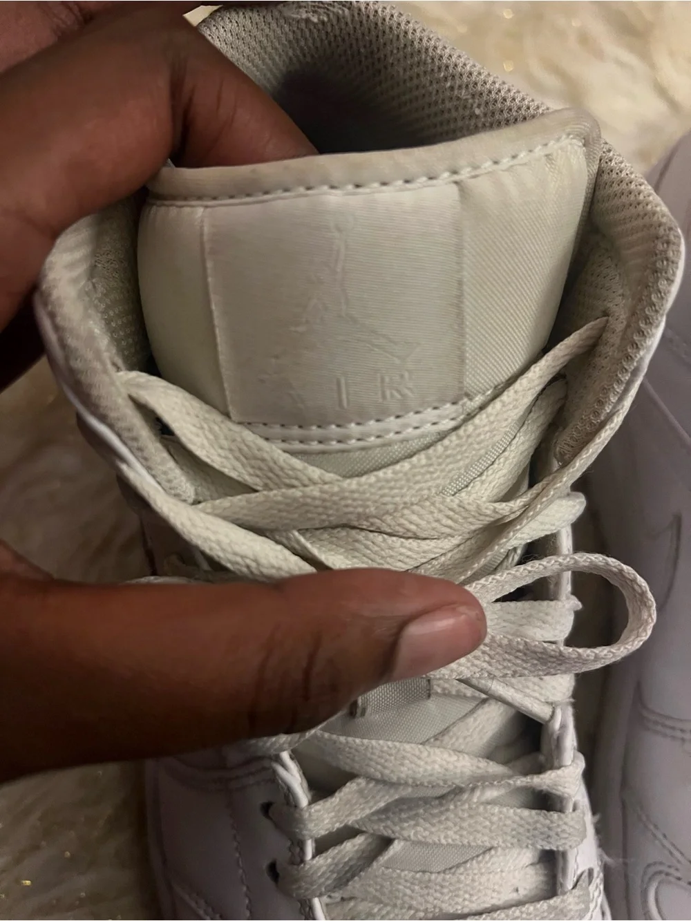 Jordan Soft White Low-Top Sneaker Interior View